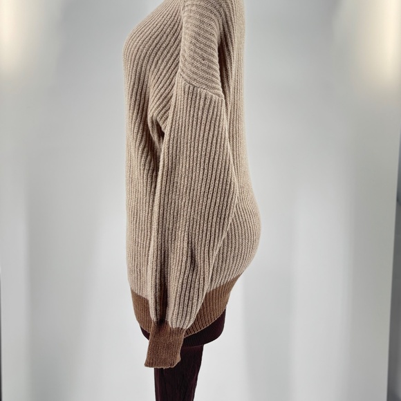SHEIN Lune Colorblock Oversized Sweater S Chunky Knit, Asymmetrical neck - Picture 4 of 4